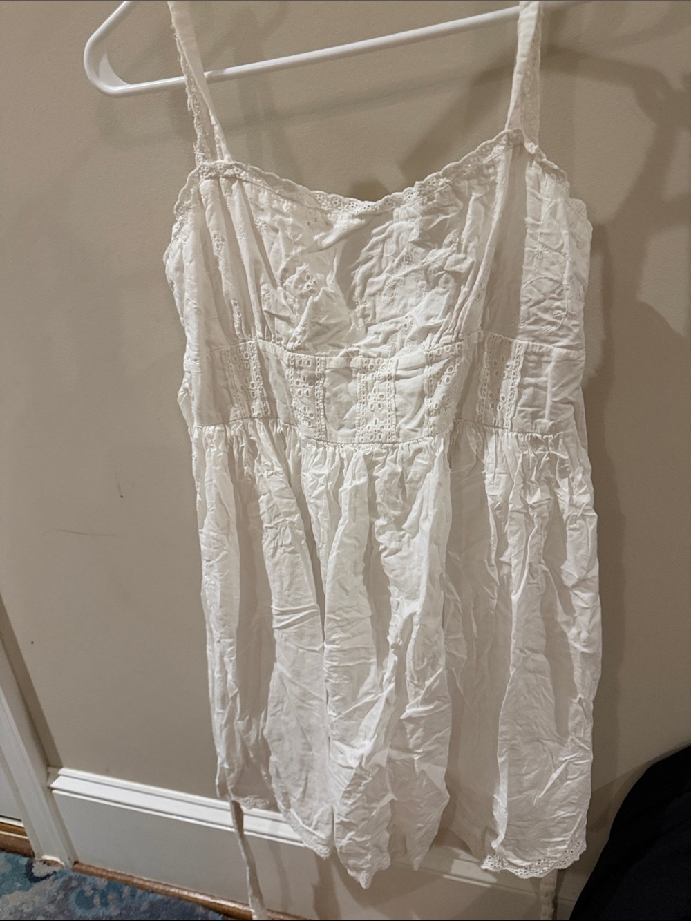 Fire Los Angeles White Lace Trim Sundress